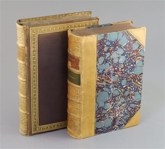 Dickens, Charles - Dombey and Son, 8vo, half calf with marbled boards, 40 plates, including title page,